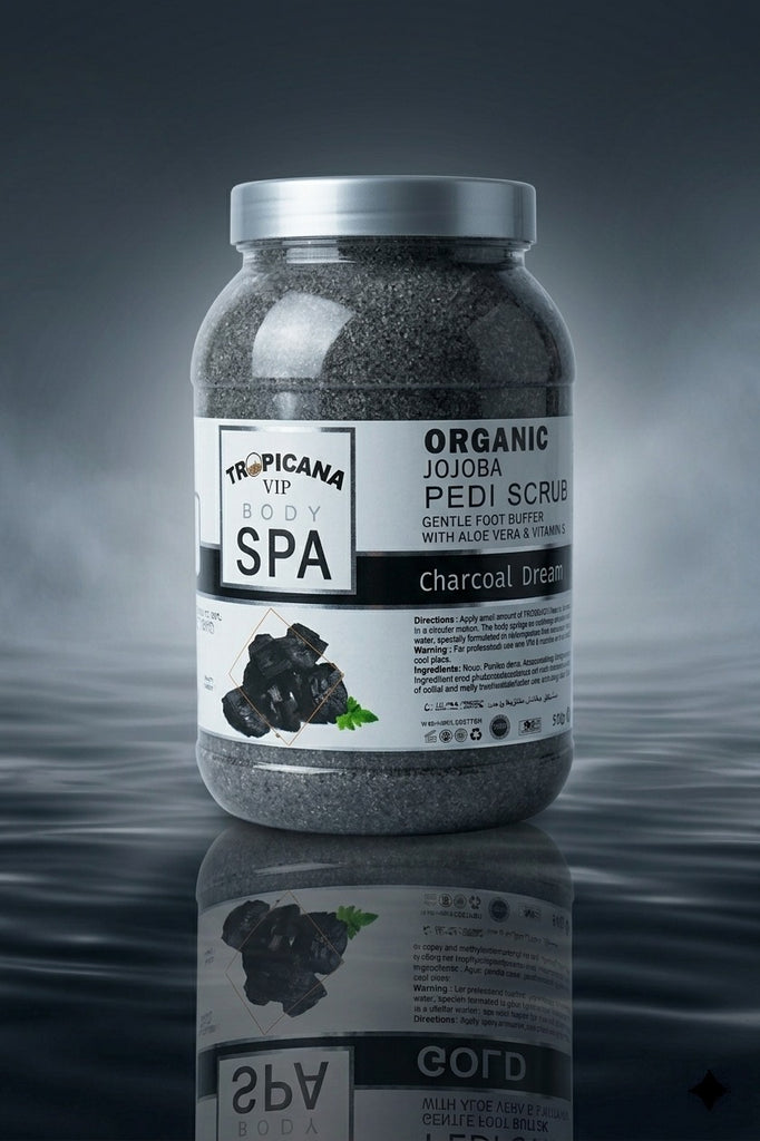 TROPICANA VIP BODY SPA Organic Jojoba Pedi Scrub - Charcoal 5 KG