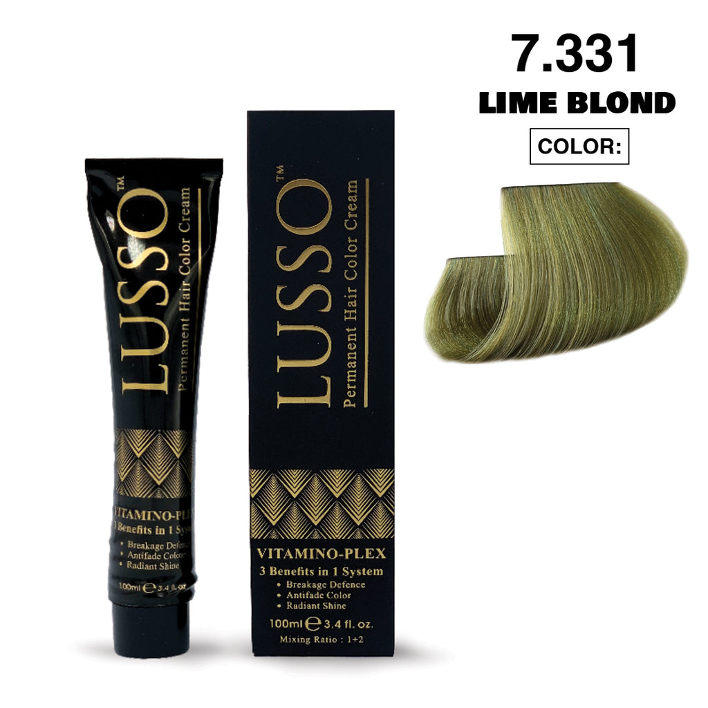 Lusso Permanent Hair Color Cream #7.331 LIME BLOND 100ML