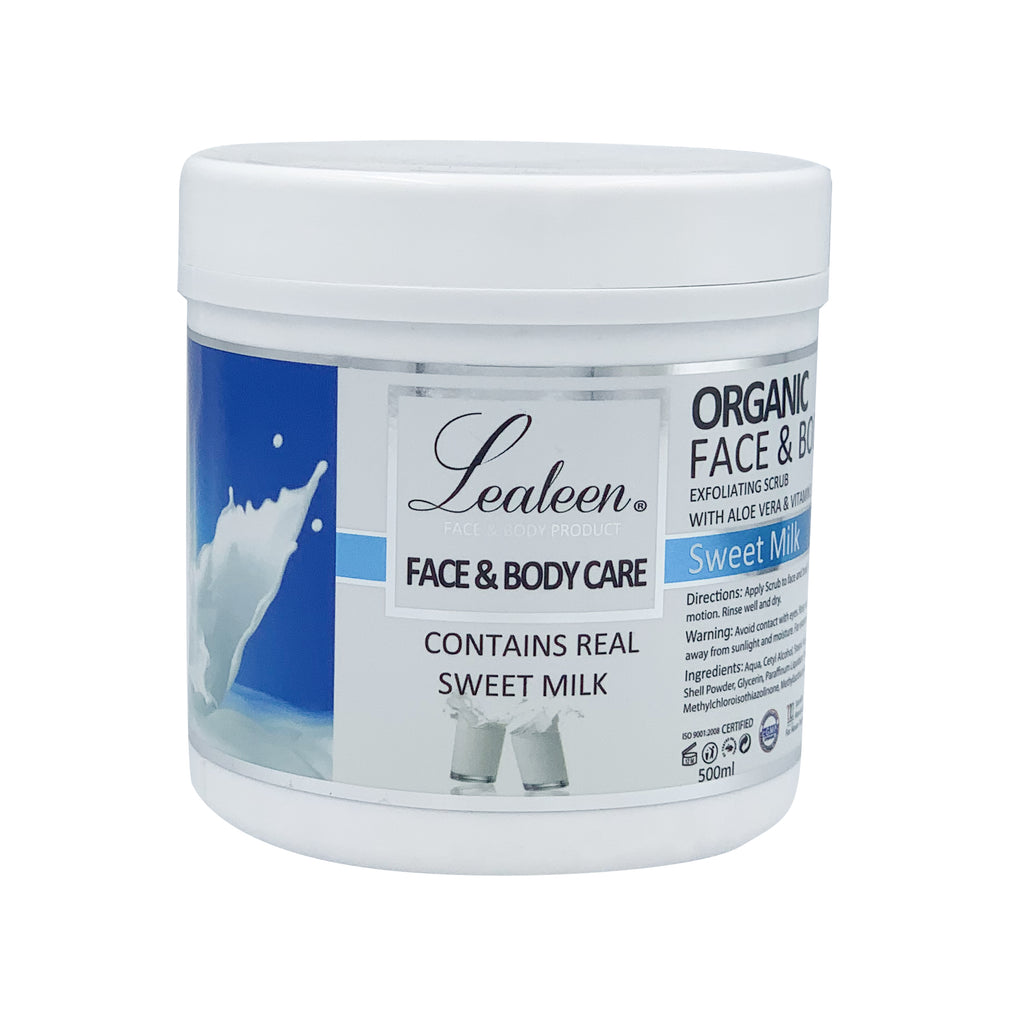 Lealeen Organic Face & Body Scrub 500ML - Sweet Milk